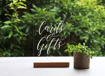 Cards and gifts sign On Trend Event Hire