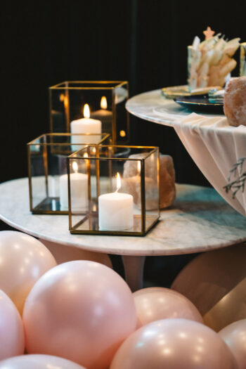 Gold lanterns with candles - On Trend Event Hire