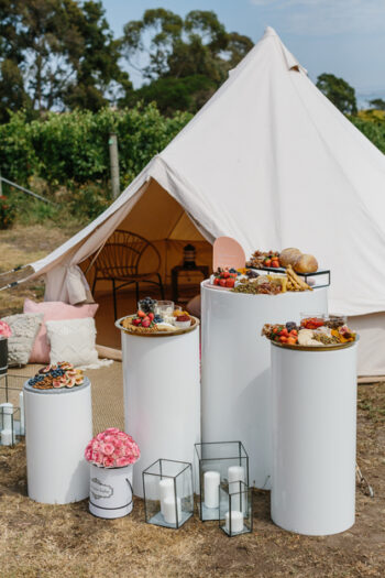 Plinths and Black Lanterns - On Trend Event Hire