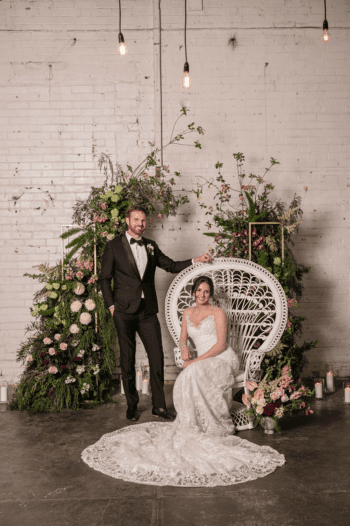 White Peacock Chair wedding ceremony. On Trend Event Hire Melbourne.