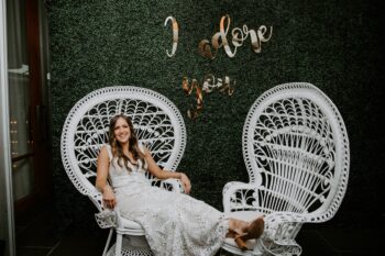 White Peacock Chair Wedding - On Trend Event Hire