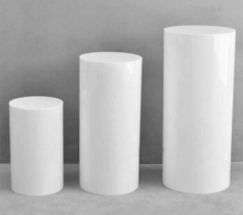 Round white plinths set of 3 - On Trend Event Hire