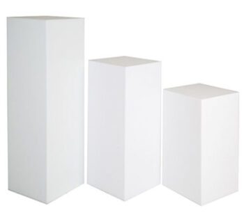 Square White Acrylic Plinths - On Trend Event Hire