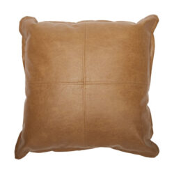 Tan leather look cushion