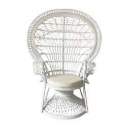 White Peacock Chair transparent. On Trend Event Hire.