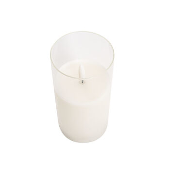 LED Glass Pillar Candle 15cm H