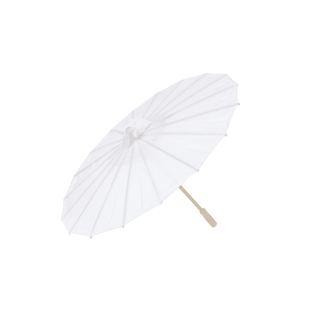 Parasol hire Melbourne. White paper parasols for weddings and events. On Trend Event Hire