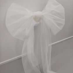 Ivory Tulle Large Bow. Wedding and event hire. On Trend Event Hire.