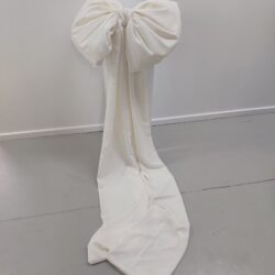 Ivory Crepe Large Bow. On Trend Event Hire. Hire large bows. Wedding and event hire.