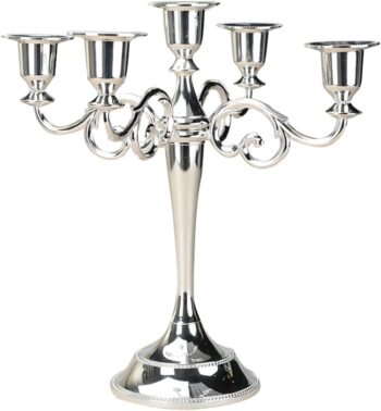 Silver 5 Arm Candelabra. On Trend Event Hire. Wedding & event hire decor