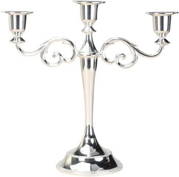 3 Arm Silver Candelabra. On Trend Event Hire