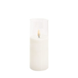 20cm LED flameless glass candle. On Trend Event Hire