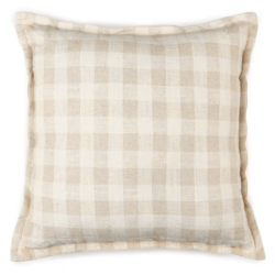 Beige Gingham Cushion. Hire cushions Melbourne for Picnic Parties.