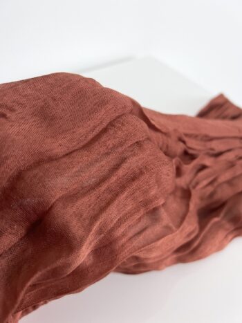 Terracotta cheesecloth table runner hire