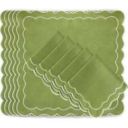 Green Scalloped Napkins