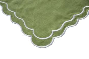 Green Scalloped Napkins - Image 3