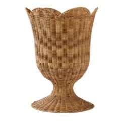 Scalloped Wicker Urn Large. On Trend Event Hire