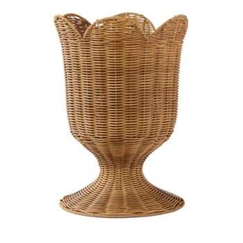 Scalloped Wicker Urn Small