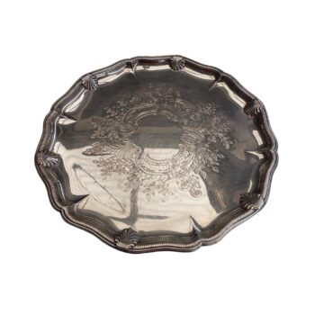 Round silver tray hire