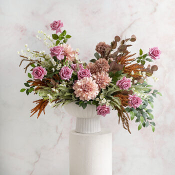 White textured limestone pedestal bowl urn. Wedding and event Hire Melbourne.