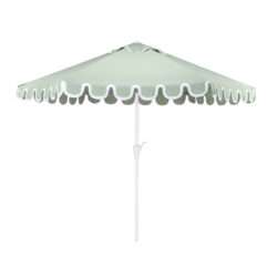 Sage Scalloped Outdoor Umbrella Hire. On Trend Event Hire. Melbourne