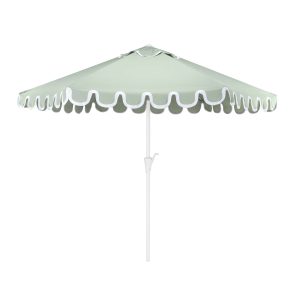 Sage Scalloped Outdoor Umbrella Hire. On Trend Event Hire. Melbourne