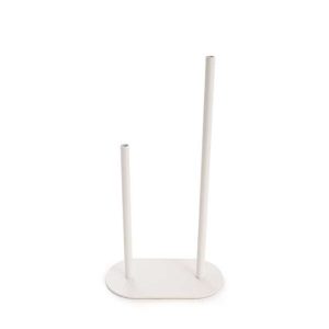 White Two Tube Metal Vase Hire Melbourne. Wedding and event hire Melbourne